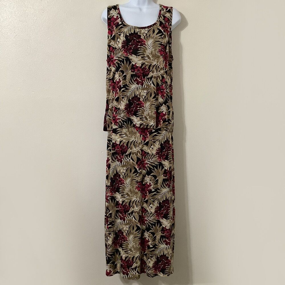 Vintage Y2K Floral Tropical Fairy Grunge Fairycore‎ Stretchy Boho Skirt Set L